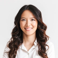 Woman smiling with long hair